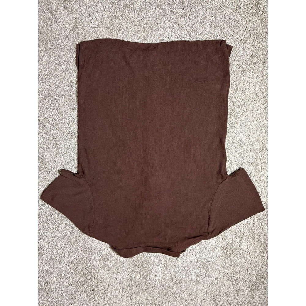 Y2K Briggs New York Womens Small Brown Textured Short Sleeve Button Up Shirt Top - Picture 6 of 7